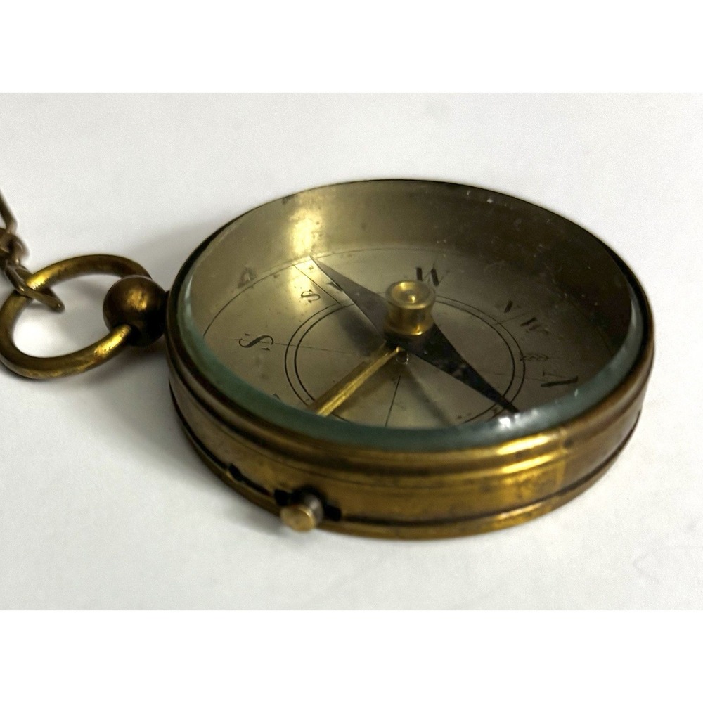 French antique brass pocket compass - Picture 5 of 7